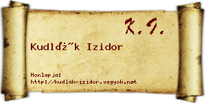 Kudlák Izidor névjegykártya